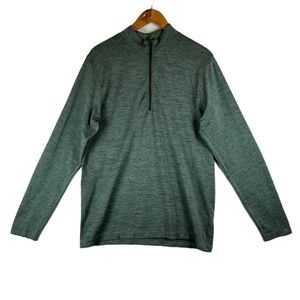 Lululemon Metal Vent Tech Half Zip Mens Large Green Heathered Pullover L